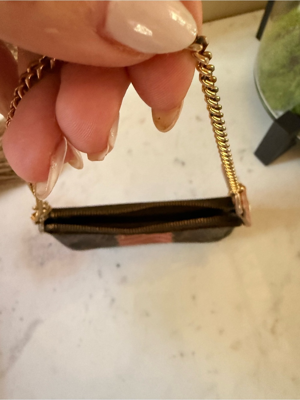 Louis Vuitton Dark Brown Monogram Pouch limited Trunk Edition with chain! - Picture 2 of 8